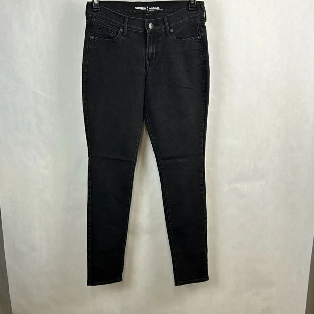 Old Navy Original Mid-Rise Jeans Pants Denim Womens Sz 4 Black
